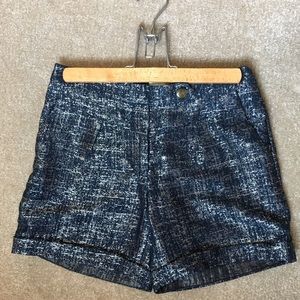 Anthropologie Coquille Navy & Metallic Shorts sz 4